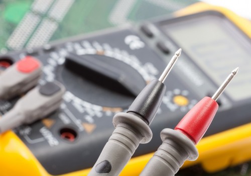Closeup of probes of the multimeter